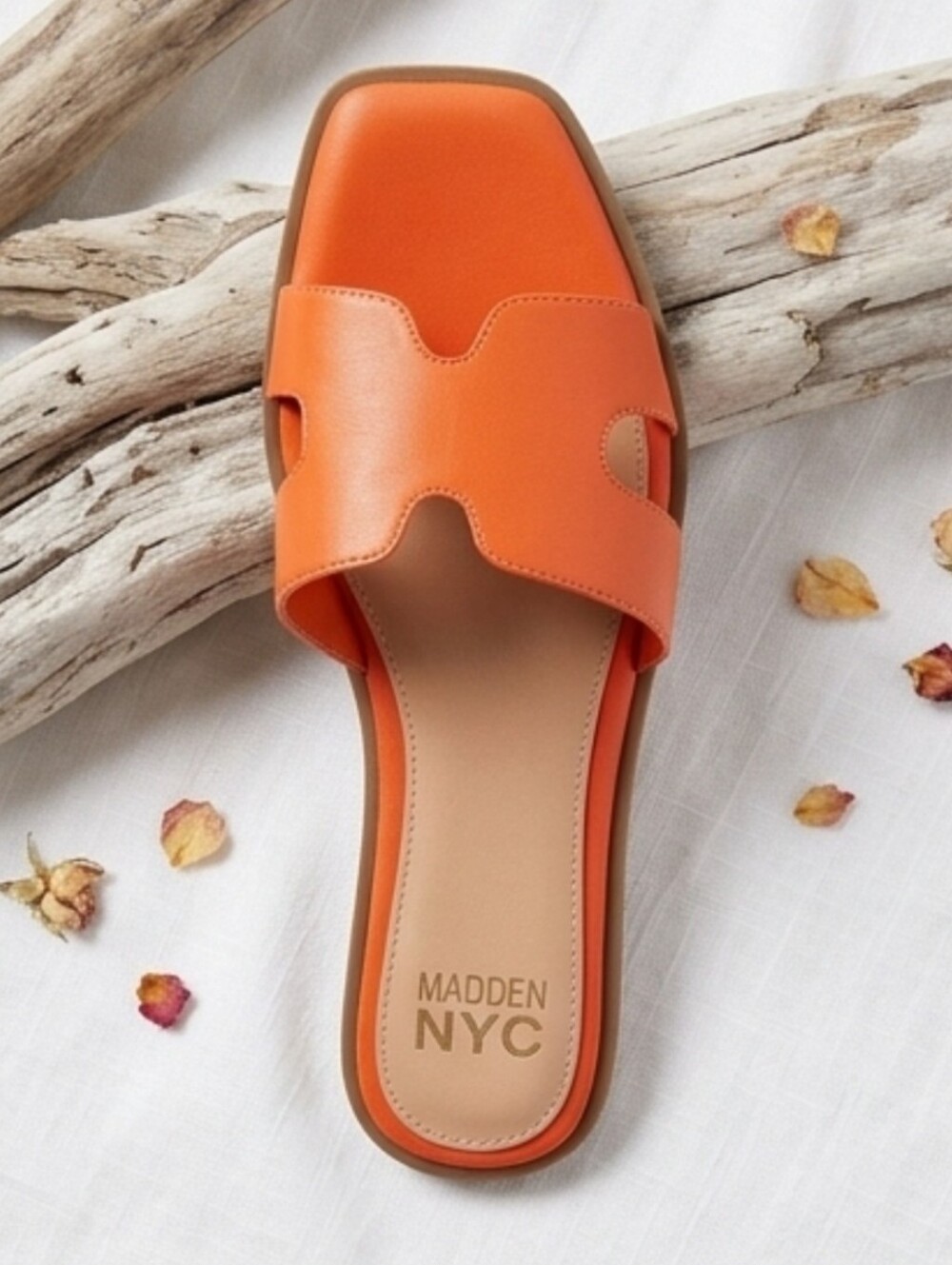 Madden NYC Viral H-Band Style Slide Sandals In Orange, Sz 10, New W/out Tags